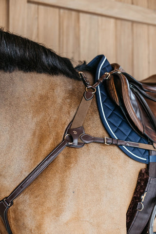 Dyon D-Collection 5-point Breastplate with elastic Brown