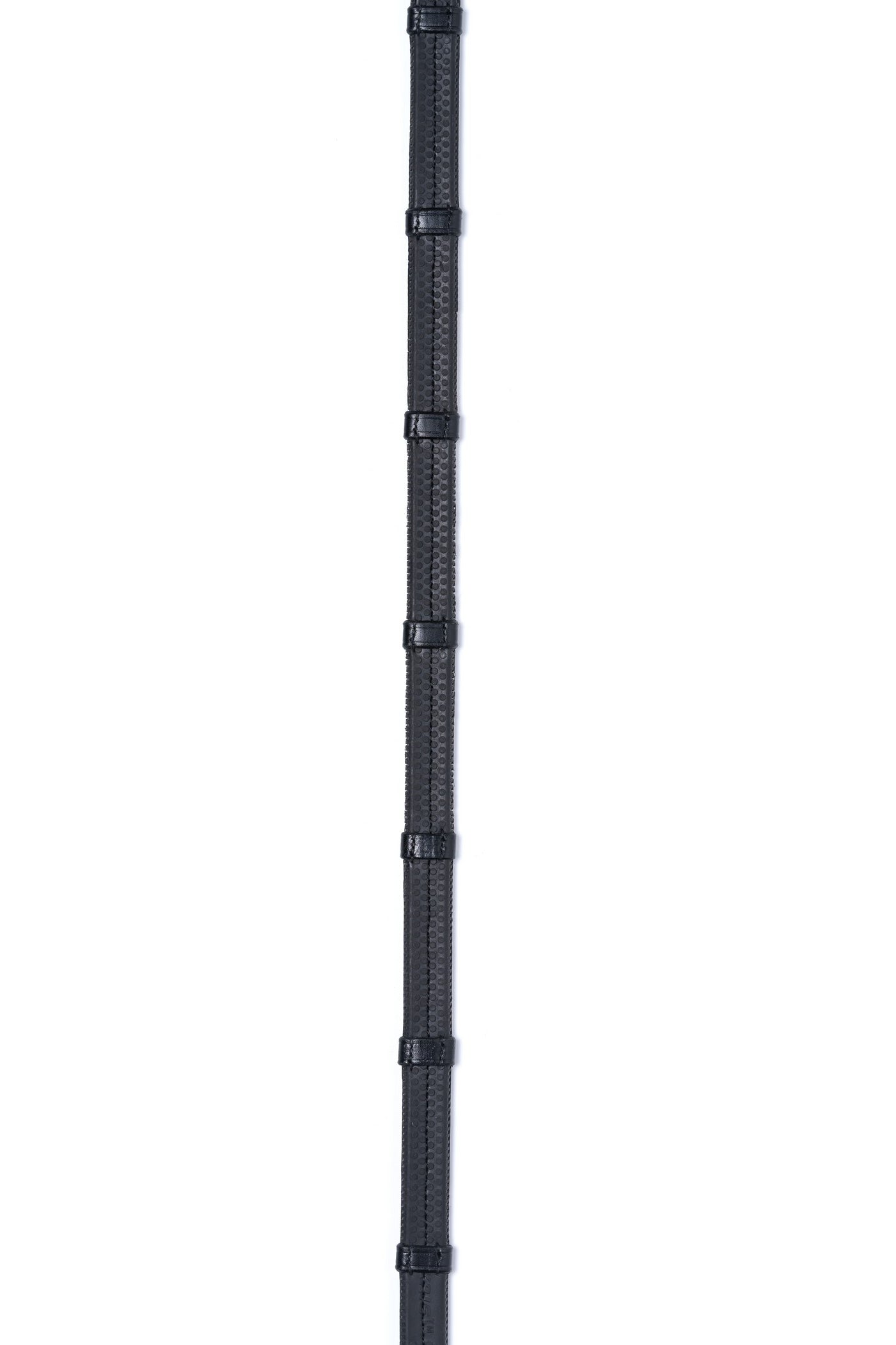 TRUST Maastricht rubber reins (13 mm) leather stops silver buckles Black