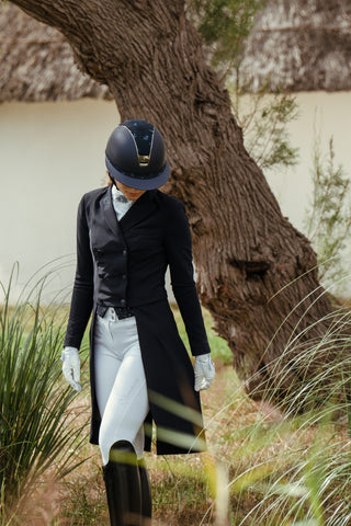 Samshield Dressage Tail Coat Ladies Spring Flower Navy