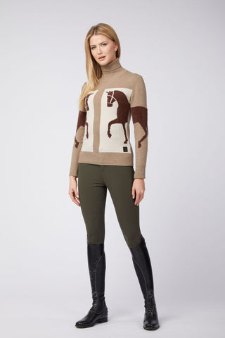 Vestrum knitted turtleneck sweater ladies Ixelles Sabbia-Marrone