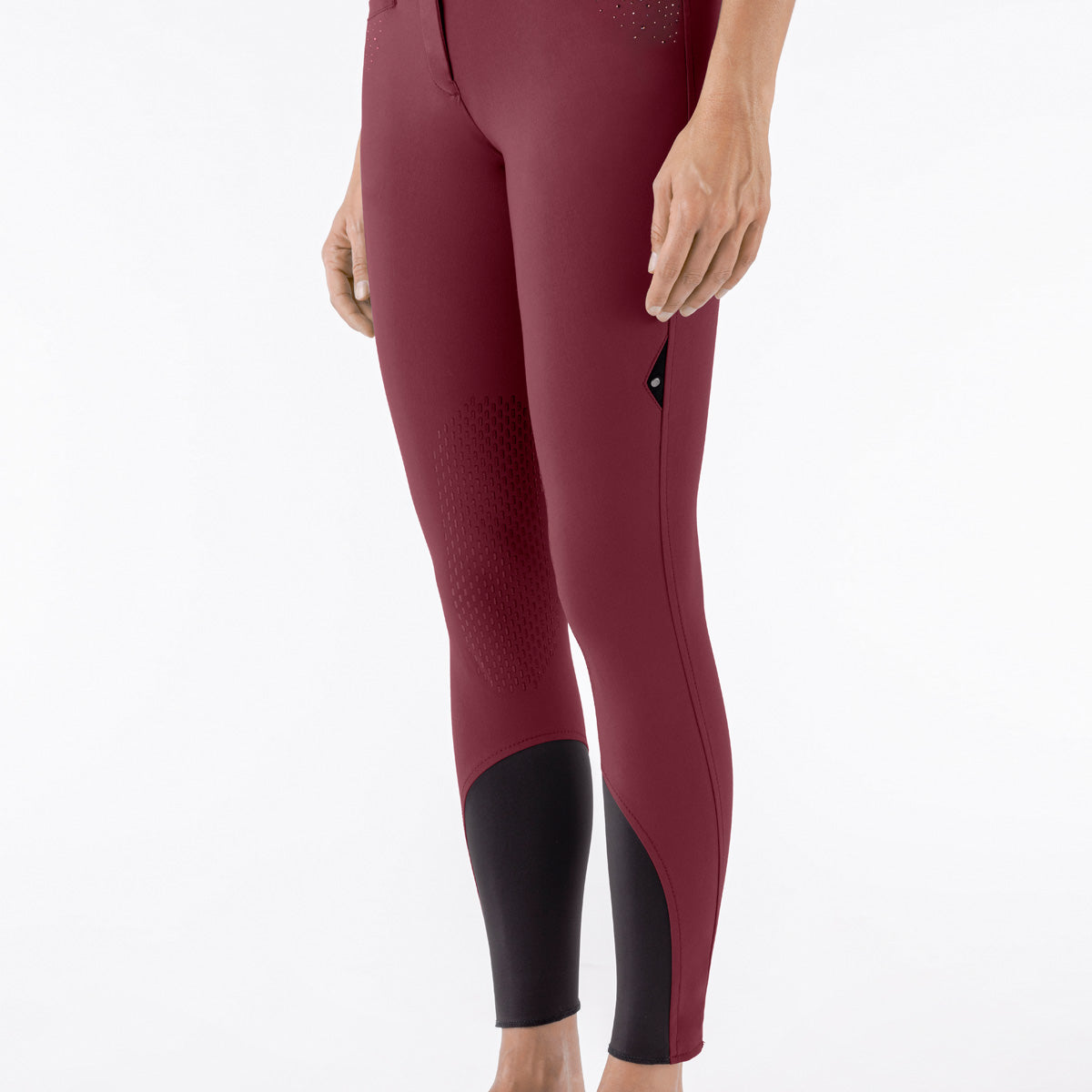 Equiline rijbroek dames knie grip Eqash Strass Burgundy