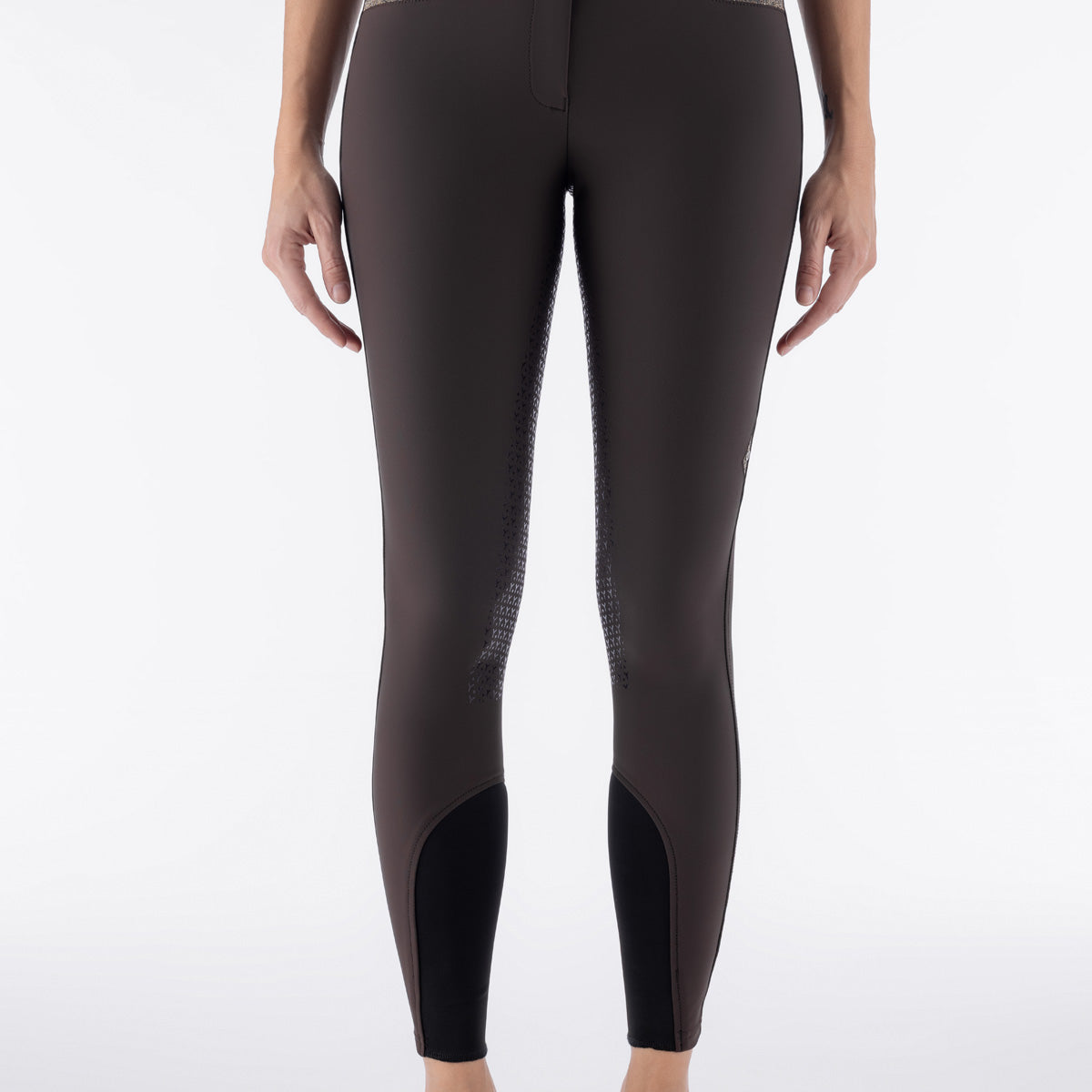 Equiline Rijbroek Dames Full Grip Hoge Band Eqcrystalef Coffee Bean Coffee Bean