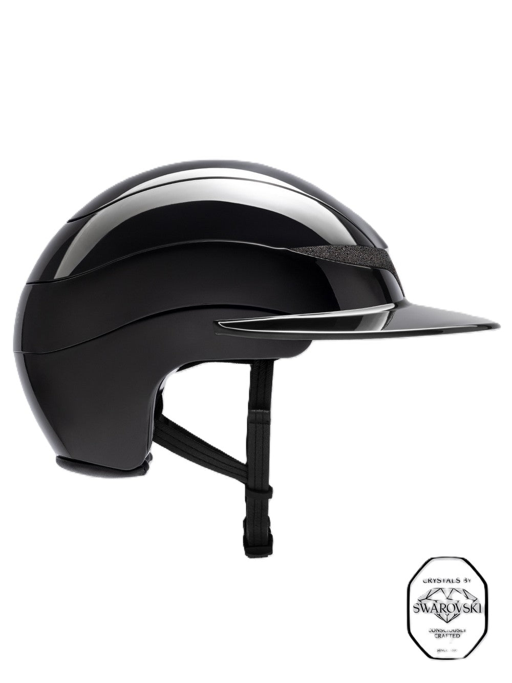 Equiline Horse Riding Helmet Xanto Sun Visor Gloss Swarovski Black