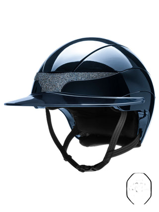 Equiline Horse Riding Helmet Xanto Sun Visor Gloss Swarovski Navy