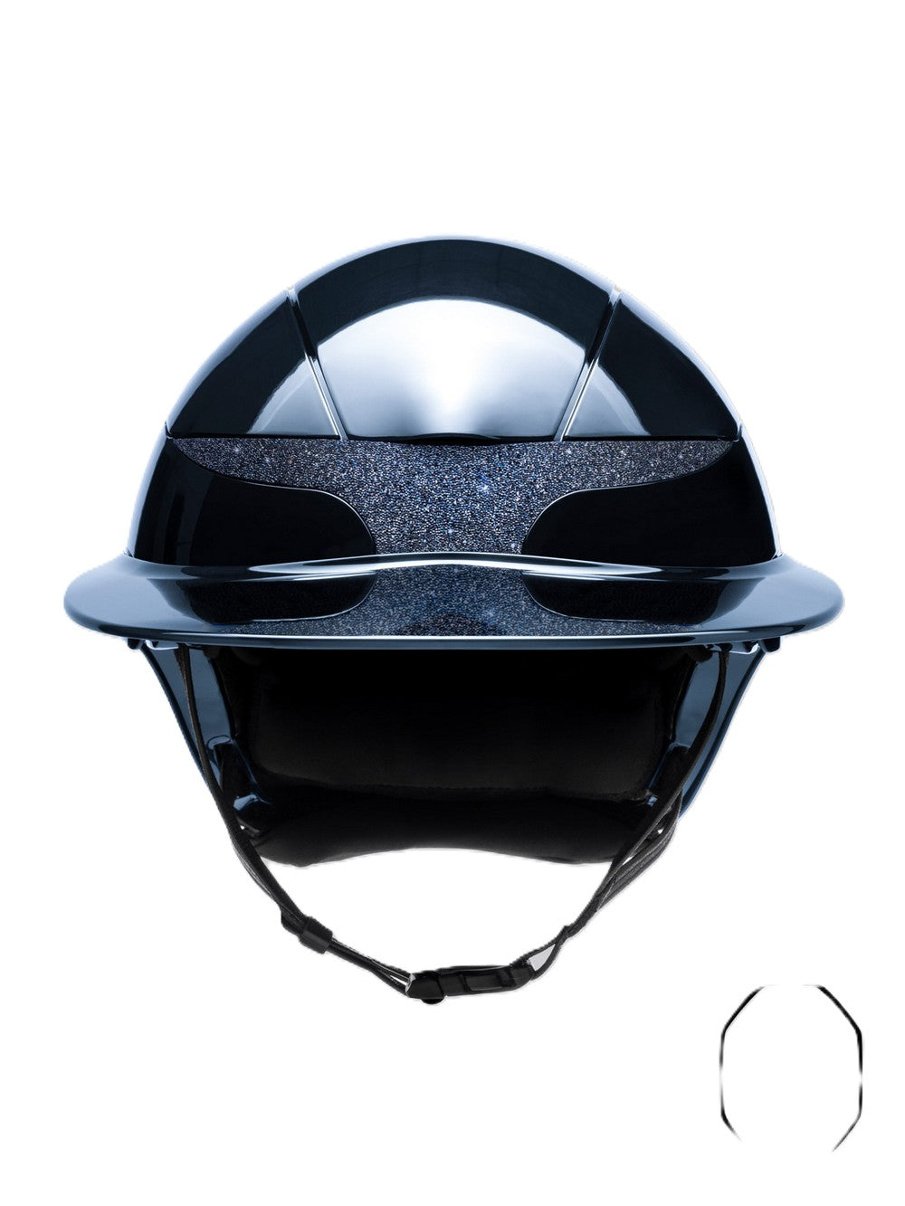 Equiline Horse Riding Helmet Xanto Sun Visor Gloss Swarovski Navy