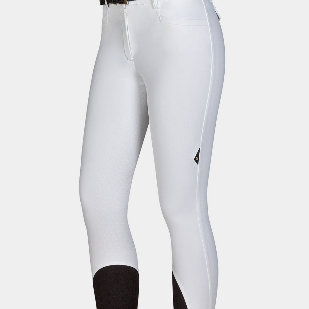 Equiline rijbroek dames full grip Ceriek wit Wit