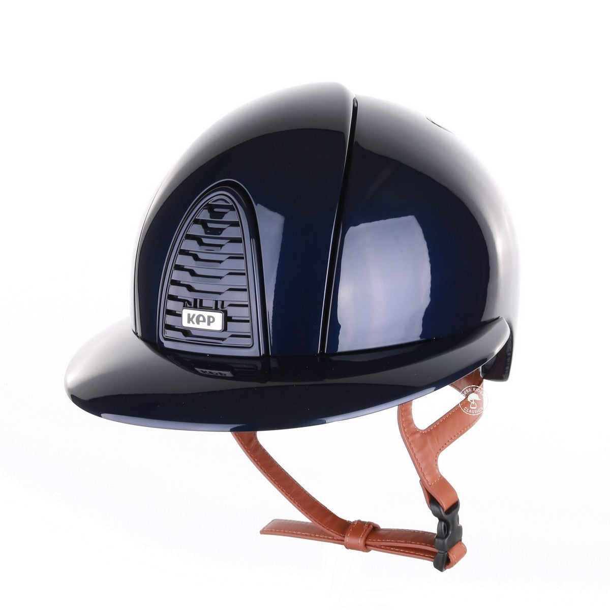 Kep Italia Paardrijhelm Cromo 2.0 Polish Polo Klep Blauw Beige Kinband Blauw