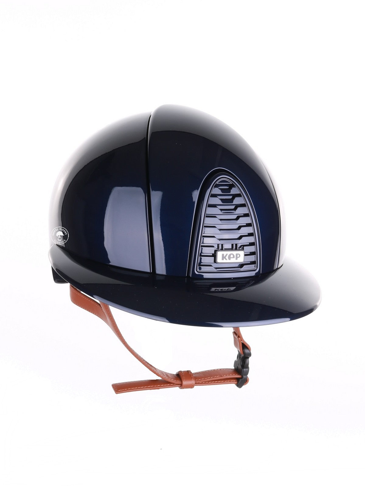 Kep Italia Paardrijhelm Cromo 2.0 Polish Polo Klep Blauw Beige Kinband