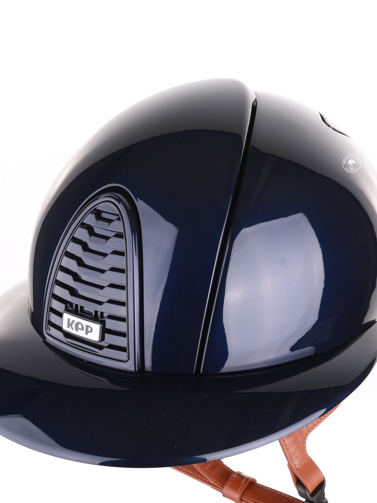 Kep Italia Paardrijhelm Cromo 2.0 Polish Polo Klep Blauw Beige Kinband