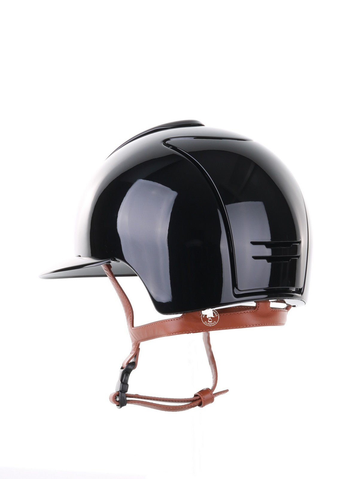 Kep Italia Riding Helmet Cromo 2.0 Polish Polo Peak Black Beige Chin Strap