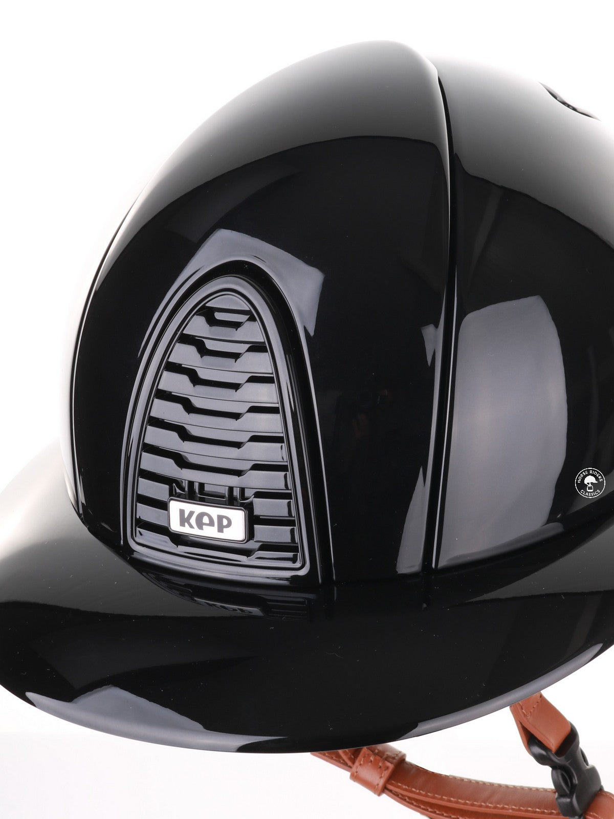 Kep Italia Riding Helmet Cromo 2.0 Polish Polo Peak Black Beige Chin Strap
