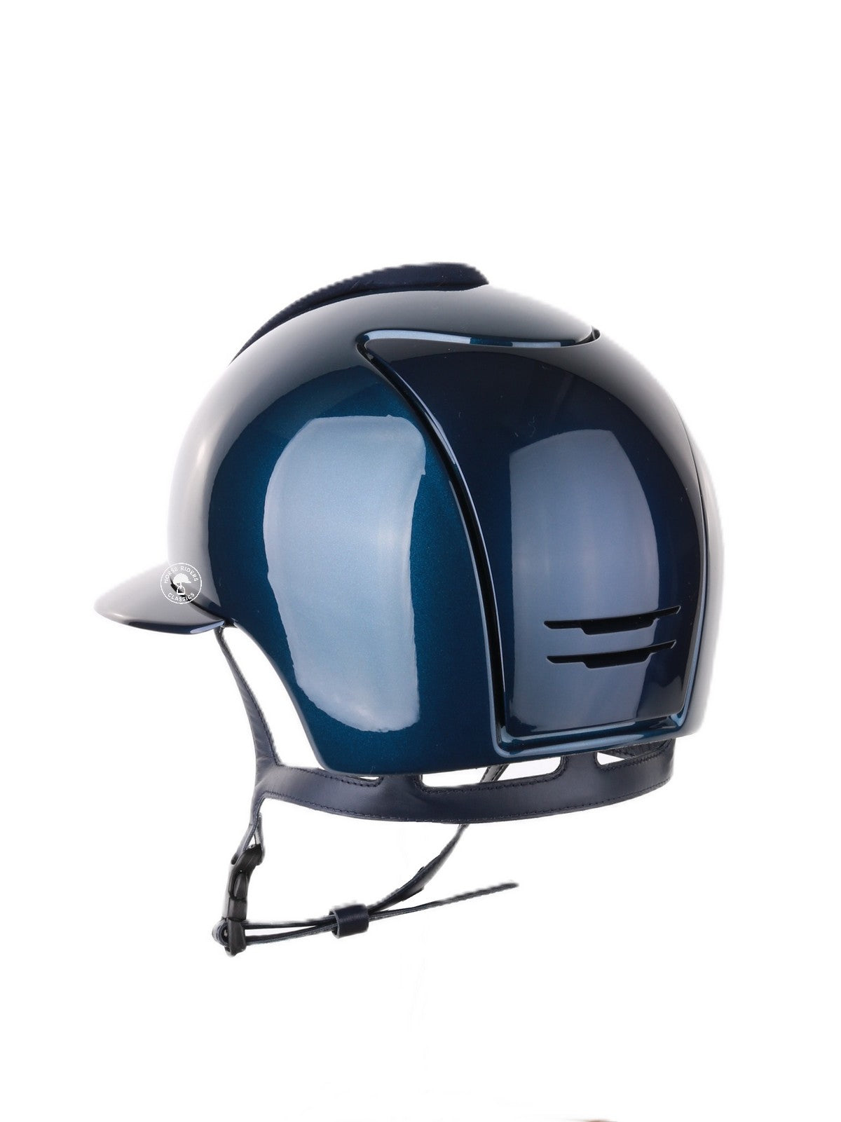 Kep Italia Riding Helmet Cromo 2.0 Shine Polo Peak Blue RAW Frame Suede insert