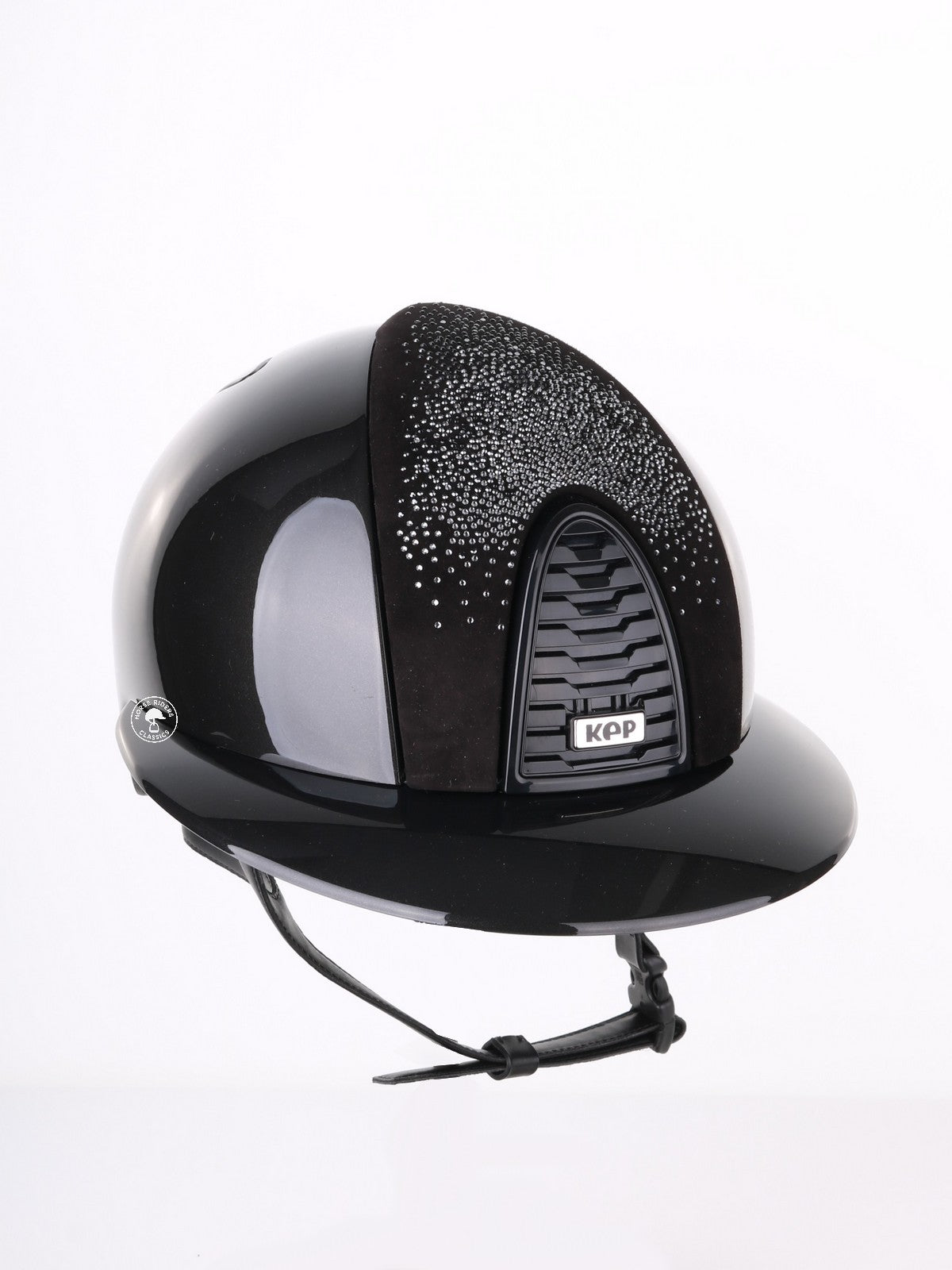 Kep Italia Paardrijhelm Cromo 2.0 Shine Polo Klep Zwart RAW Frame Shaded Silver insert