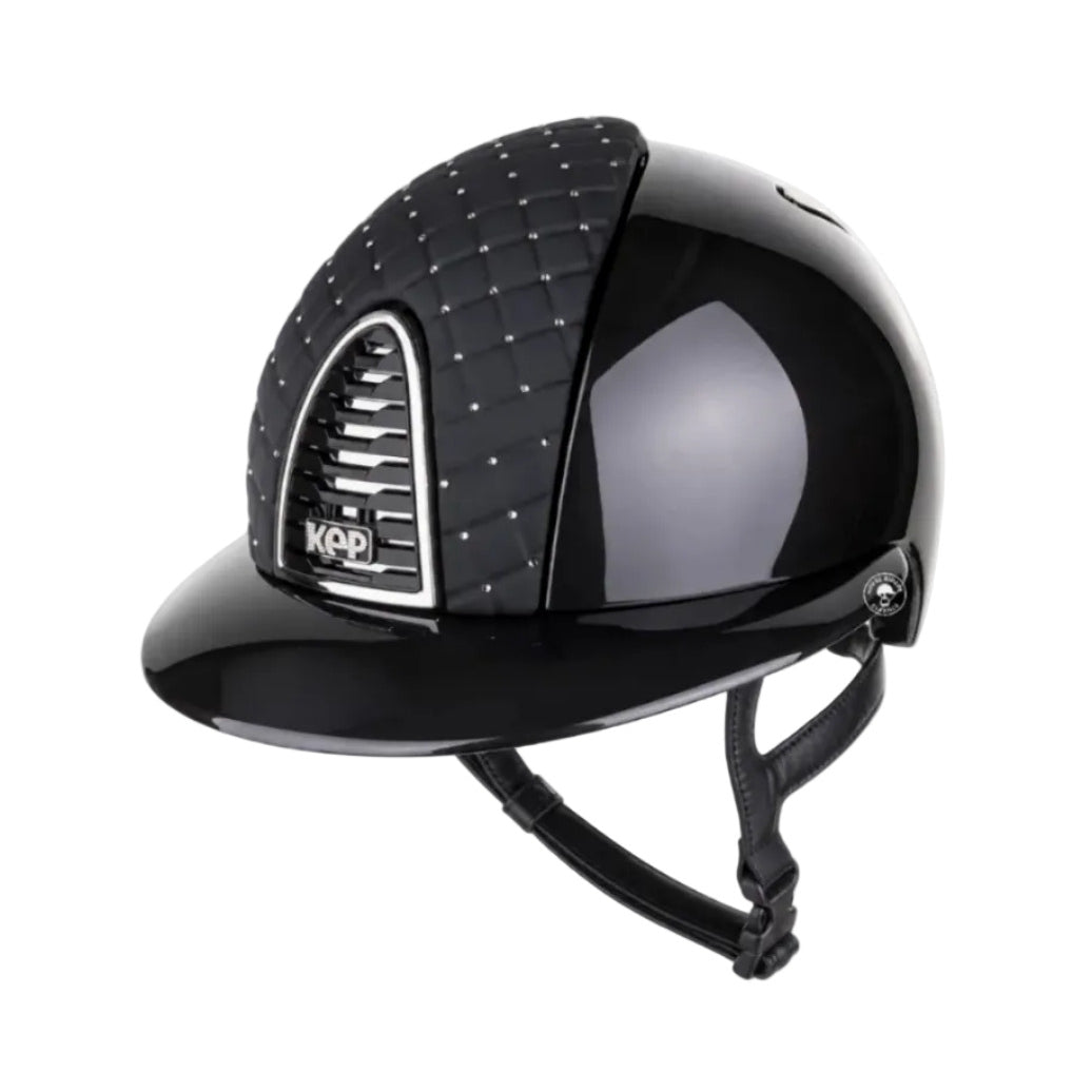 Kep Italia Riding Helmet Cromo 2.0 Shine Polo Peak Black Chrome Mirror Frame Milano Cross Insert