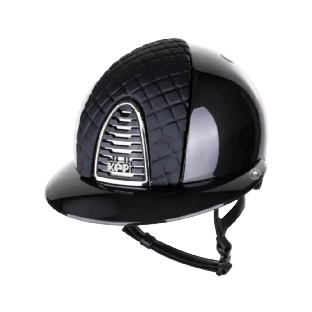 Kep Italia Riding Helmet Cromo 2.0 Shine Polo Peak Black Chrome Mirror Frame Milano Insert