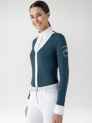 Equiline competition shirt long sleeves women Estock Legion Blue