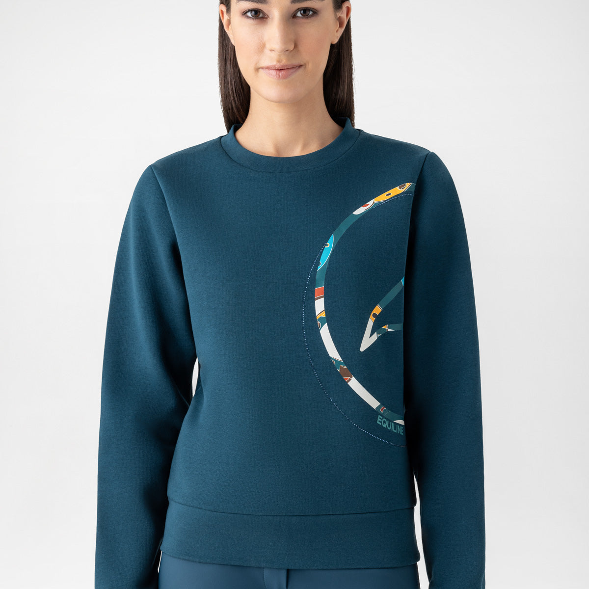 Equiline ronde hals sweatshirt dames Ezzy Legion Blue Legion Blue