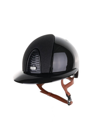 Kep Italia Riding Helmet Cromo 2.0 Shine Polo Peak Black RAW Frame Star Insert Beige Chin Strap