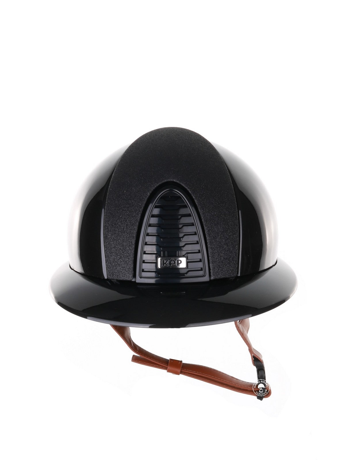 Kep Italia Paardrijhelm Cromo 2.0 Shine Polo Klep Zwart RAW Frame Star Insert Beige Kinband