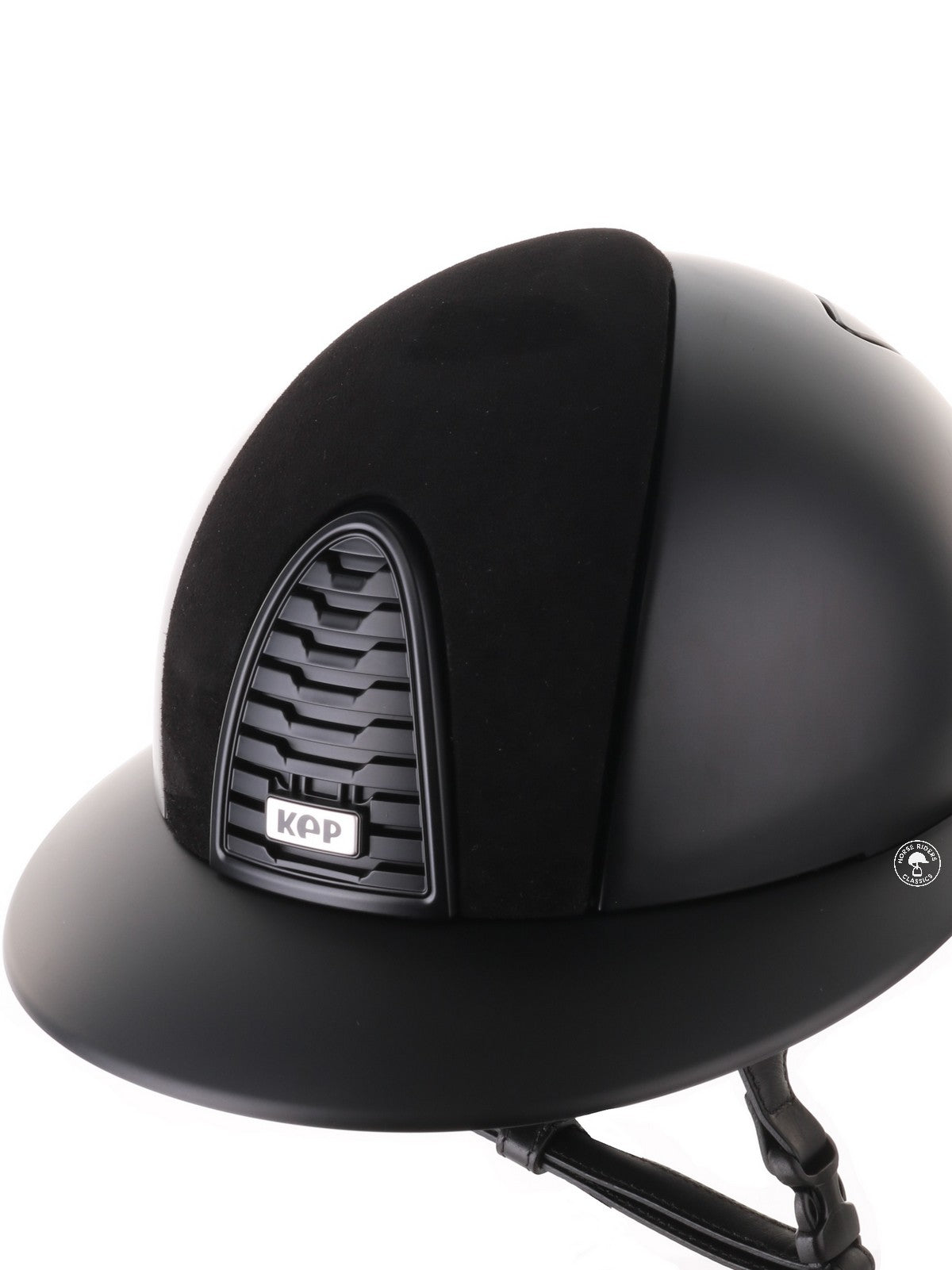 Kep Italia Riding Helmet Cromo 2.0 Textile Polo Peak Black Suede Insert