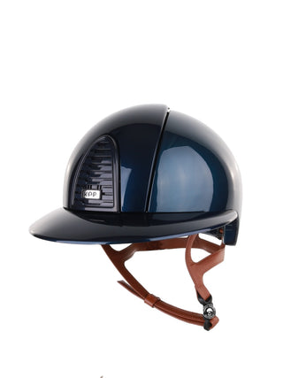 Kep Italia Riding Helmet Cromo 2.0 Shine Polo Peak Blue RAW Frame Beige Chin Strap