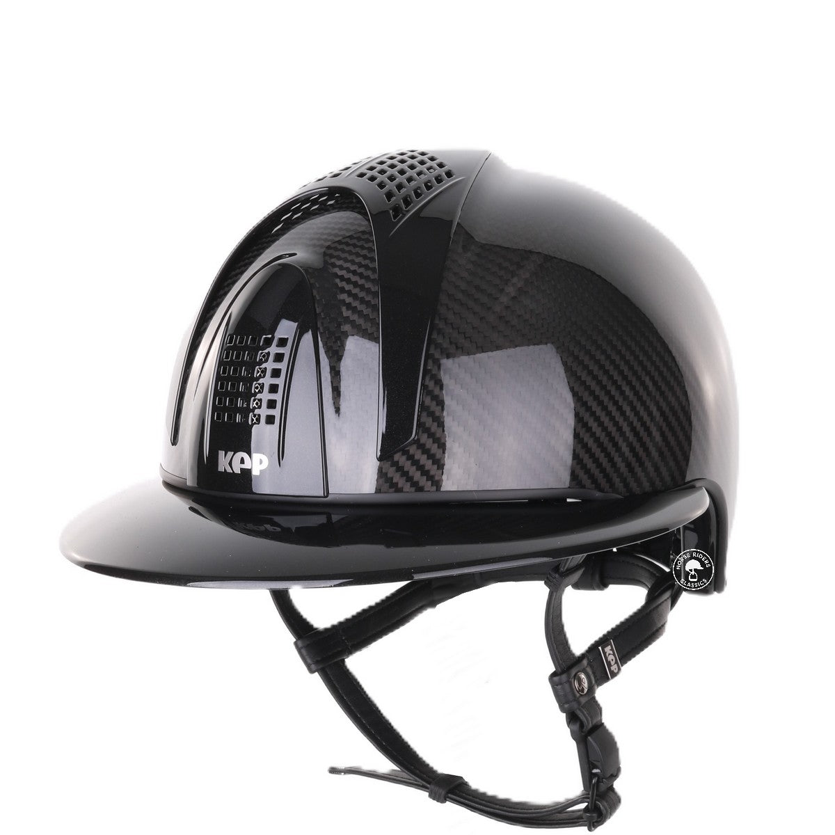 Kep Italia Paardrijhelm E-Light Carbon Polo Klep Zwart Zwart