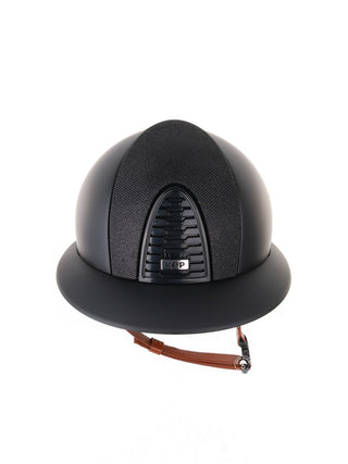 Kep Italia Riding Helmet Cromo 2.0 Matt Polo Peak Black Luminor Insert Beige Chin Strap