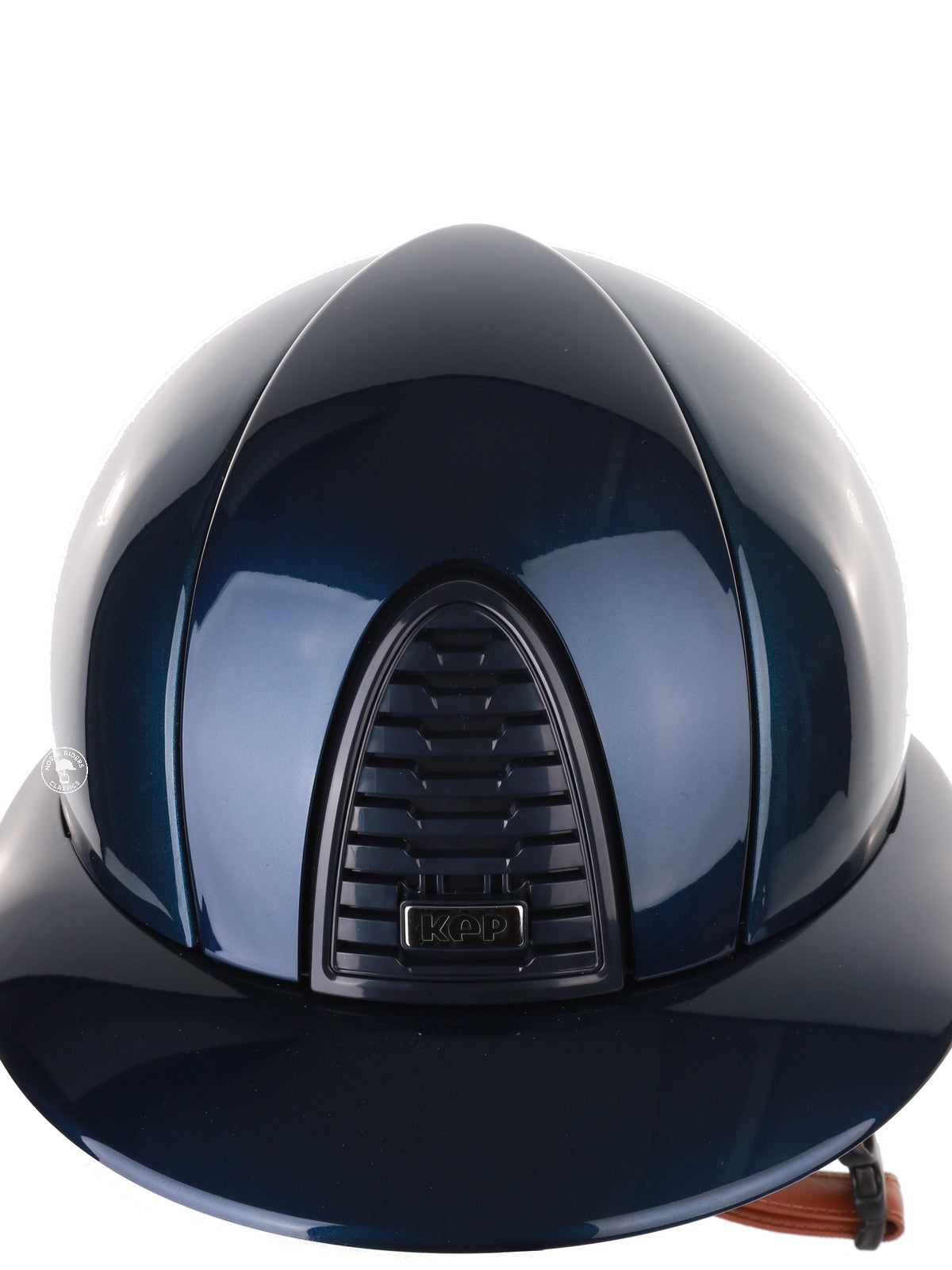 Kep Italia Riding Helmet Cromo 2.0 Shine Polo Peak Blue RAW Frame Beige Chin Strap