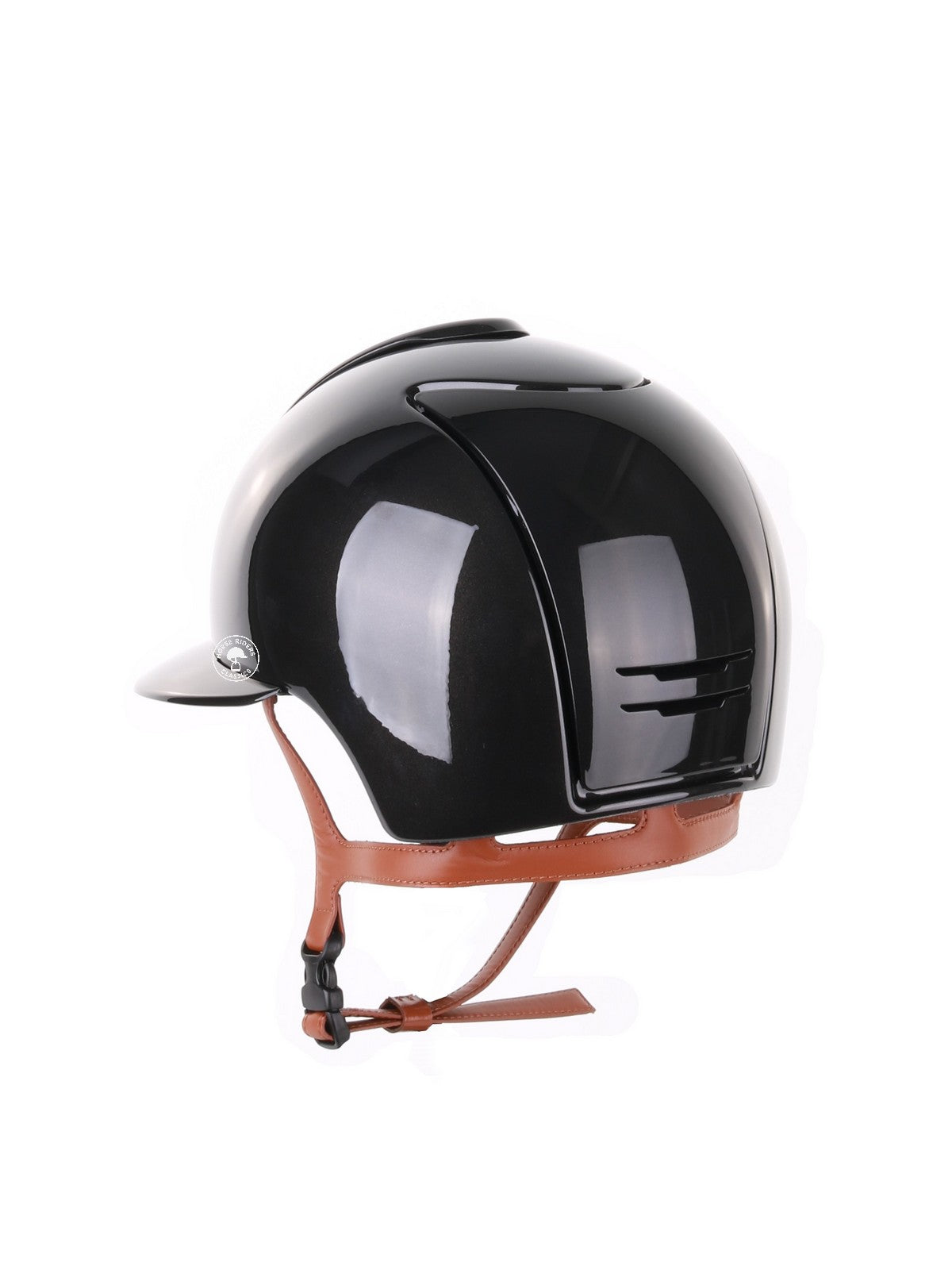 Kep Italia Paardrijhelm Cromo 2.0 Shine Polo Klep Zwart RAW Frame Beige Kinband
