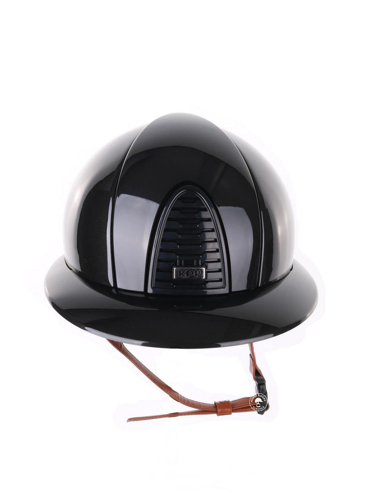 Kep Italia Paardrijhelm Cromo 2.0 Shine Polo Klep Zwart RAW Frame Beige Kinband