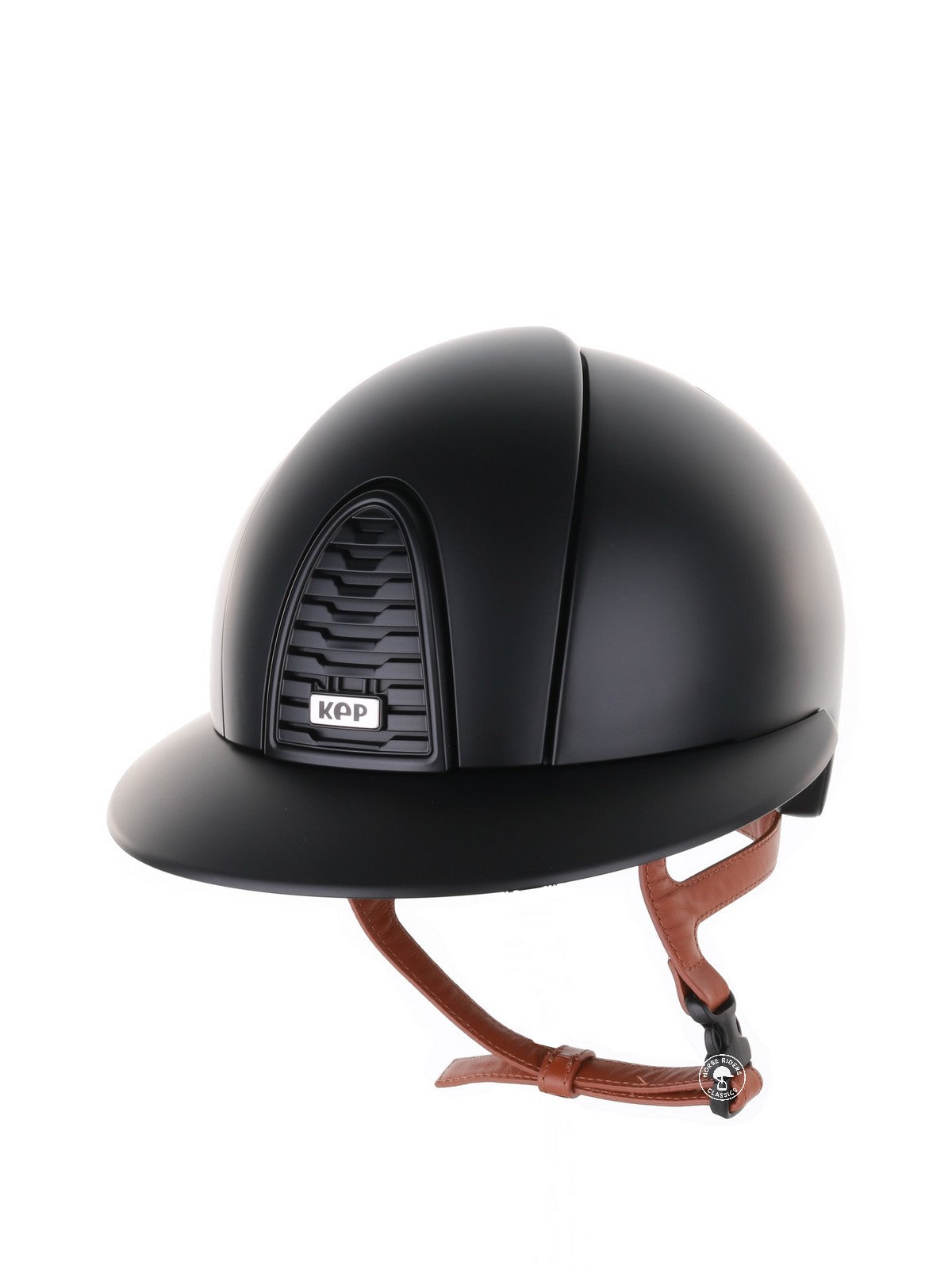 Kep Italia Riding Helmet Cromo 2.0 Textile Polo Peak Black Beige Chin Strap
