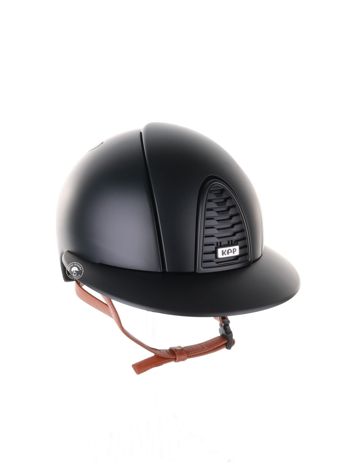 Kep Italia Riding Helmet Cromo 2.0 Textile Polo Peak Black Beige Chin Strap