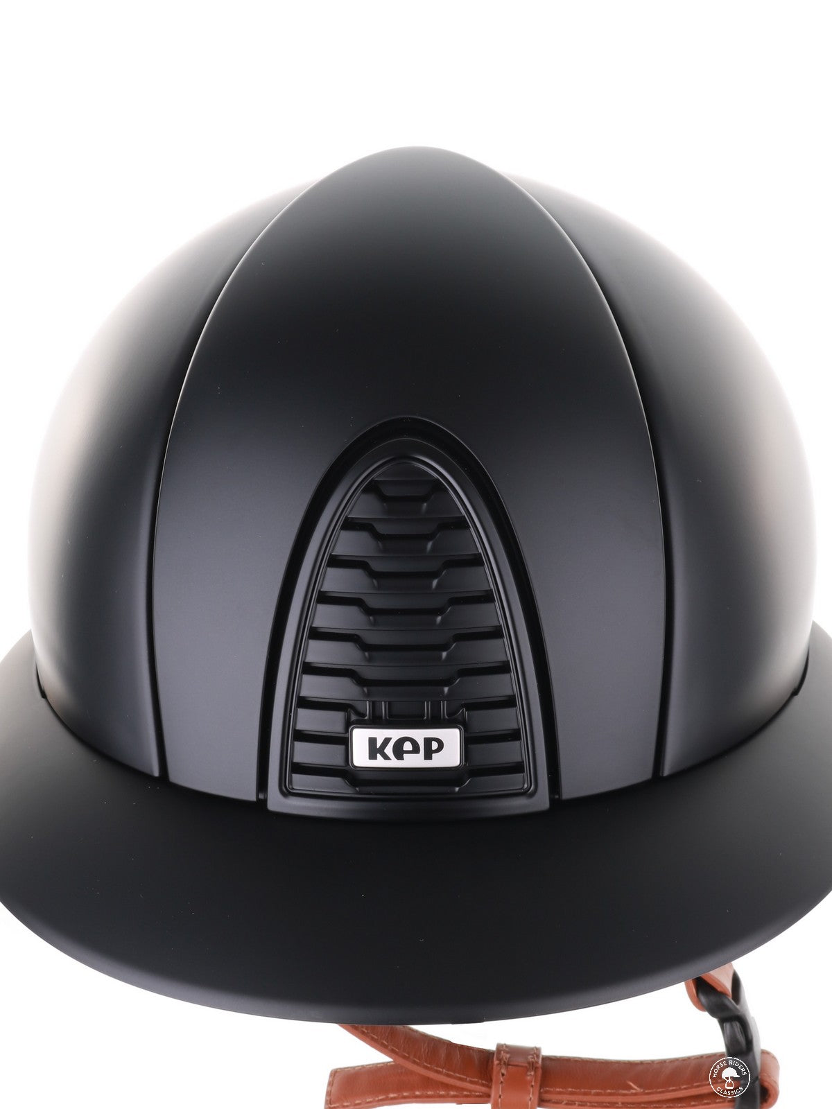 Kep Italia Riding Helmet Cromo 2.0 Textile Polo Peak Black Beige Chin Strap