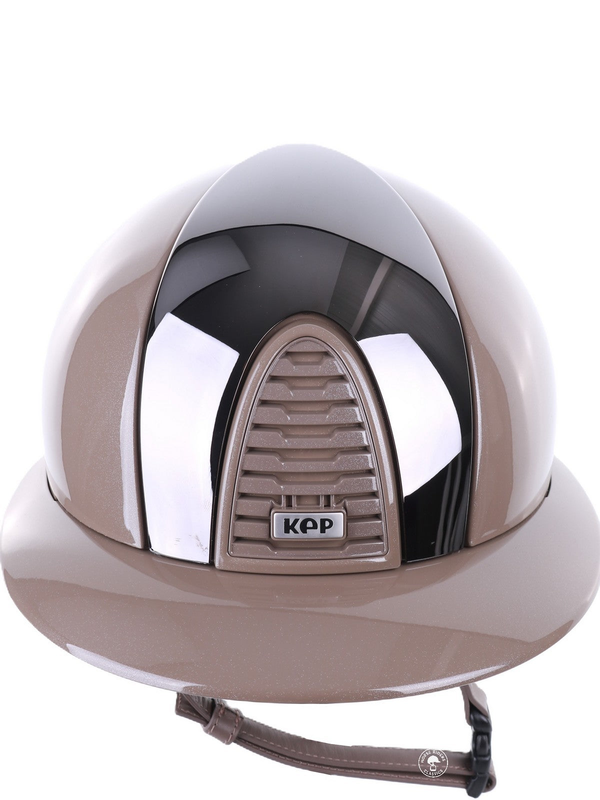 Kep Italia Riding Helmet Cromo 2.0 Diamond Polo Peak Taupe Mirror Black Insert