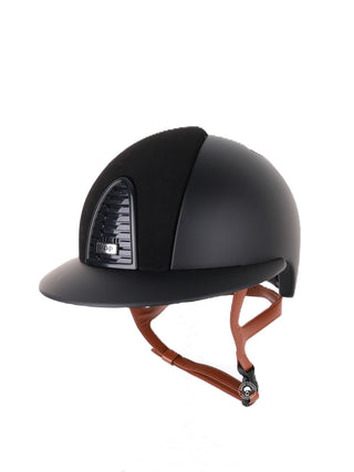 Kep Italia Riding Helmet Cromo 2.0 Matt Polo Peak Black Suede Insert Beige Chin Strap