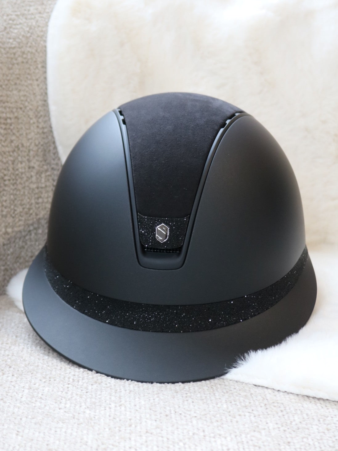Samshield 2.0 Miss Shield shadowmatt riding helmet Alcantara Crystal Blazon FB Black