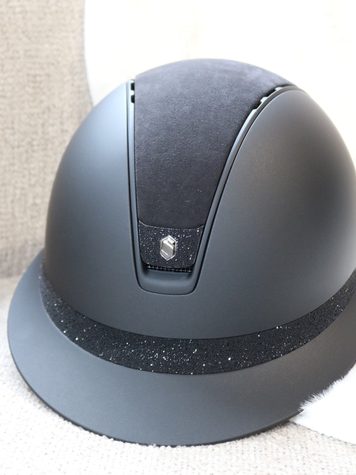 Samshield 2.0 Miss Shield shadowmatt riding helmet Alcantara Crystal Blazon FB Black