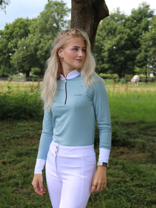 Animo competition shirt long sleeves ladies Bowling Azzurro