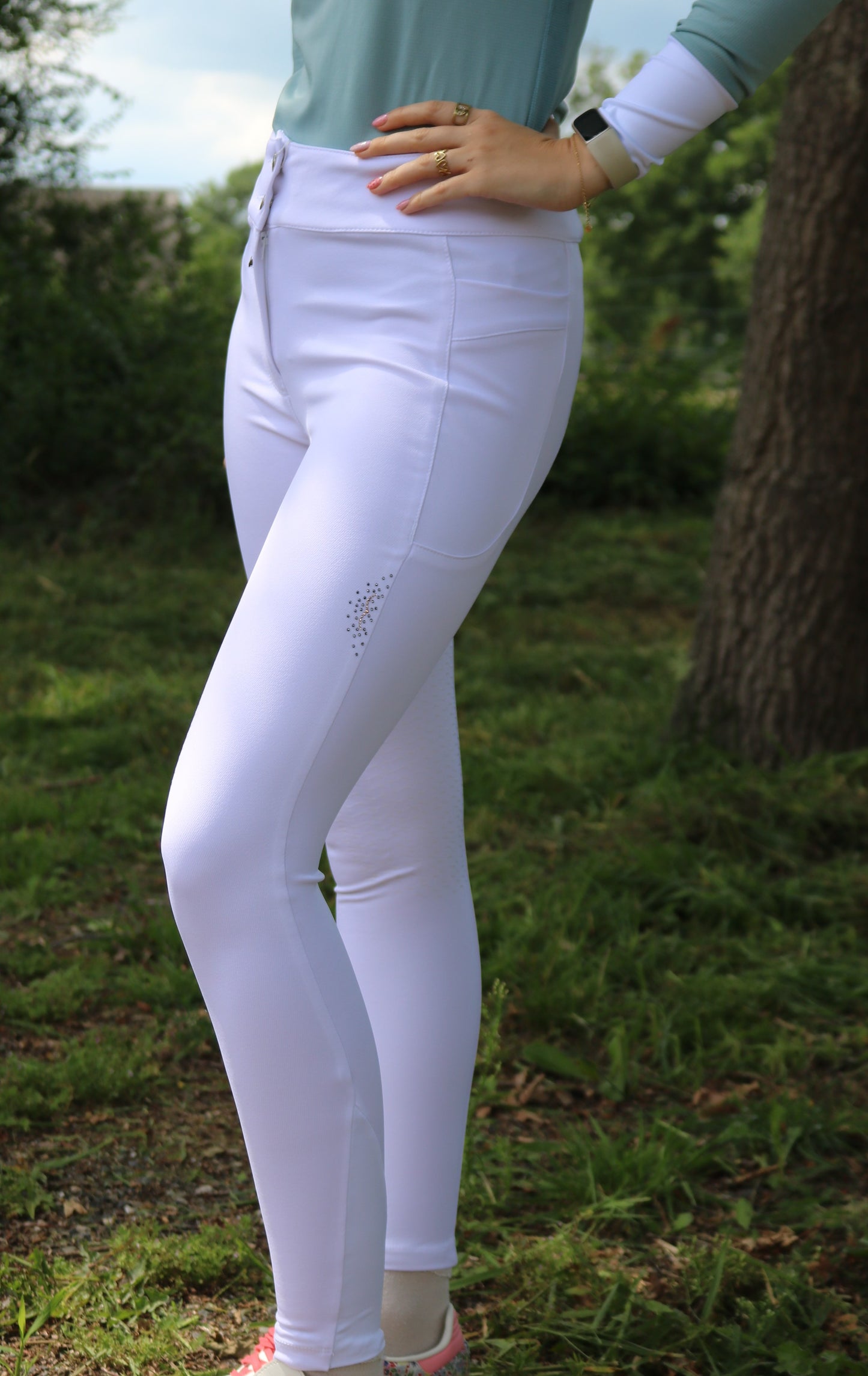 Animo riding breeches knee grip ladies Nicky white