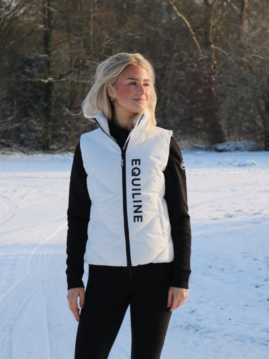 Equiline Gewatteerde Bodywarmer Dames Cilet Wit