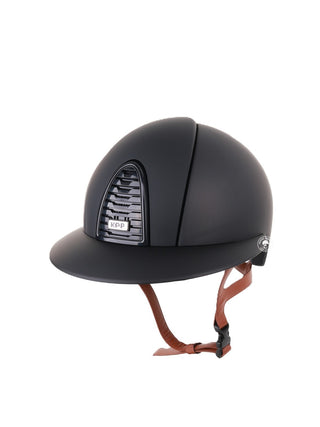 Kep Italia Riding Helmet Cromo 2.0 Matt Polo Peak Black Beige Chin Strap