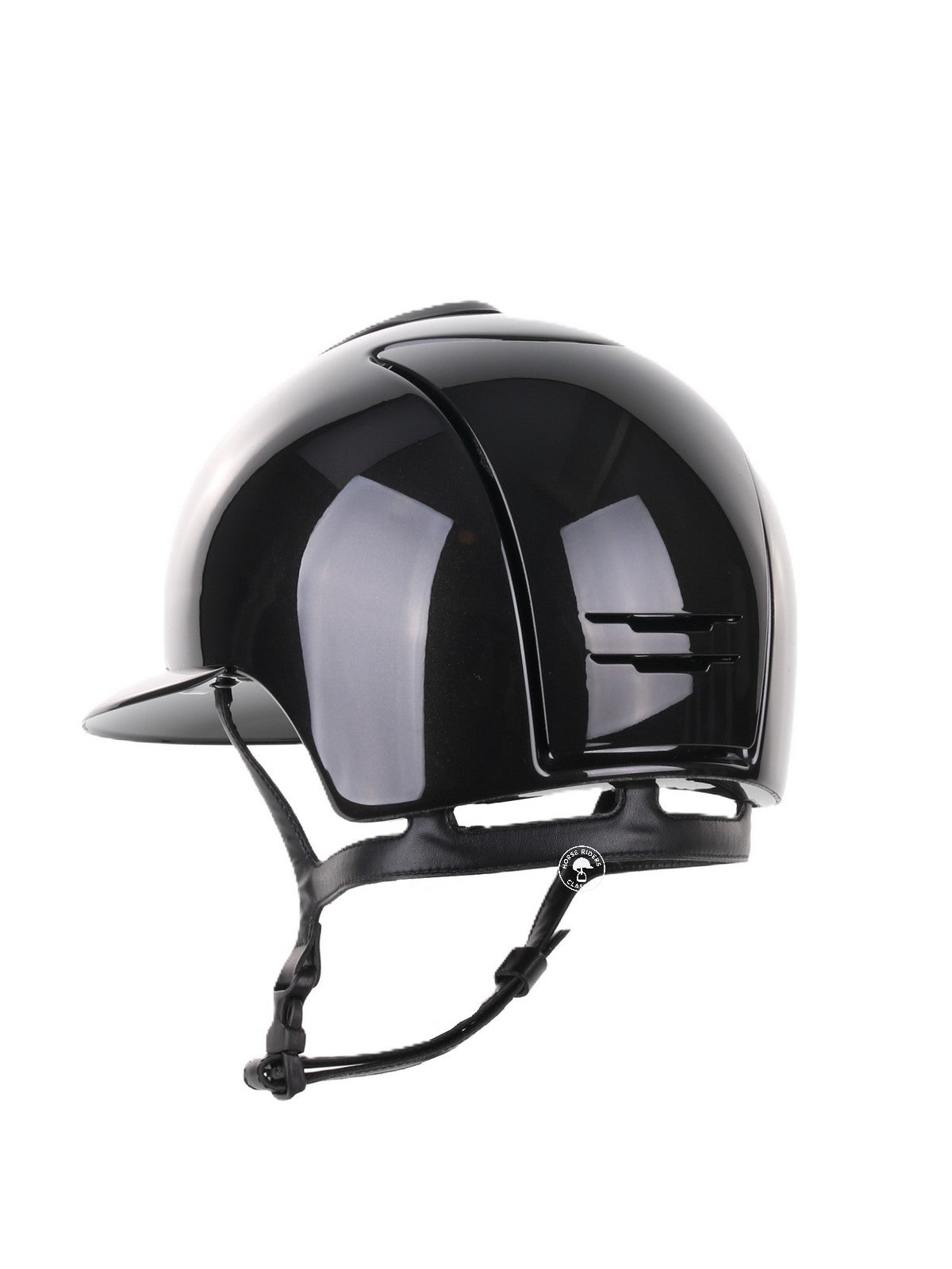 Kep Italia Paardrijhelm Cromo 2.0 Shine Polo Klep Zwart RAW Frame Shaded Silver insert