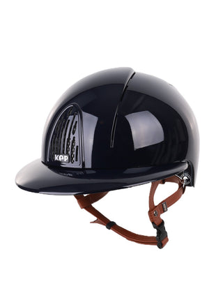 Kep Italia Riding Helmet Smart Polish Polo Blue Beige Chin strap