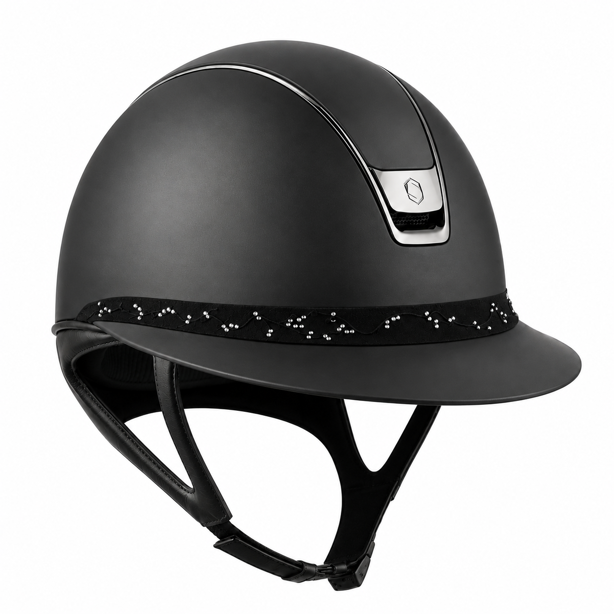 Samshield 2.0 Paardrijhelm Miss Shield Shadowmatt Crystal Leaf FB Zwart Zwart