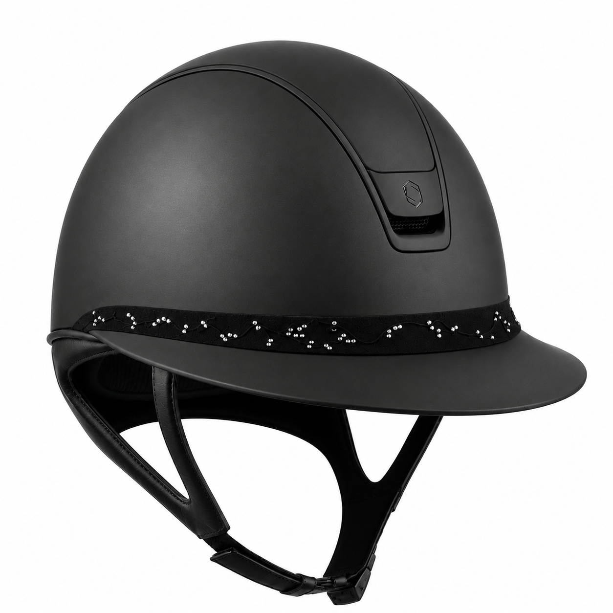 Samshield 2.0 Paardrijhelm Miss Shield Shadowmatt Crystal Leaf FB Matt Zwart Zwart