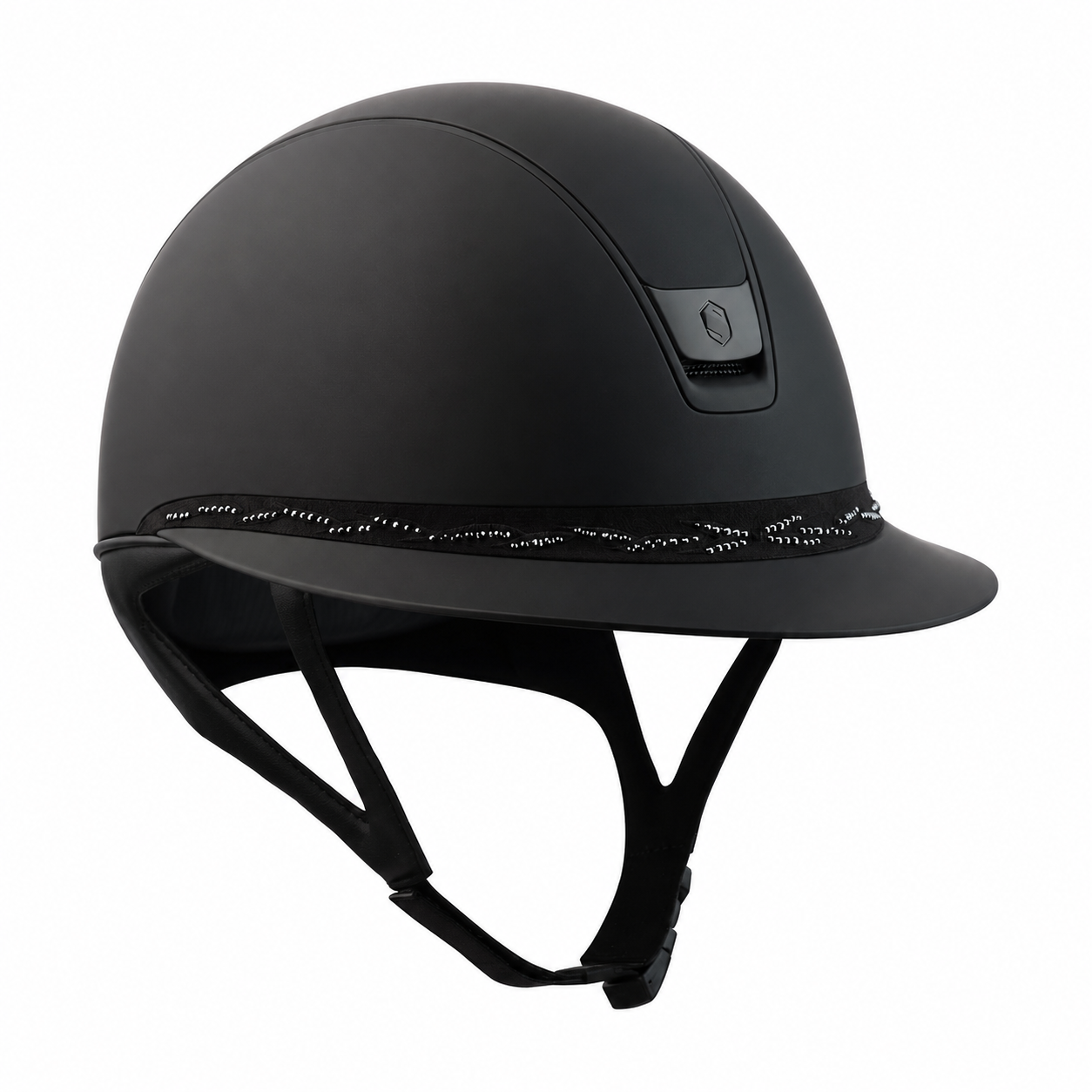 Samshield 2.0 Paardrijhelm Miss Shield Shadowmatt Flower Swarovski FB Zwart Zwart