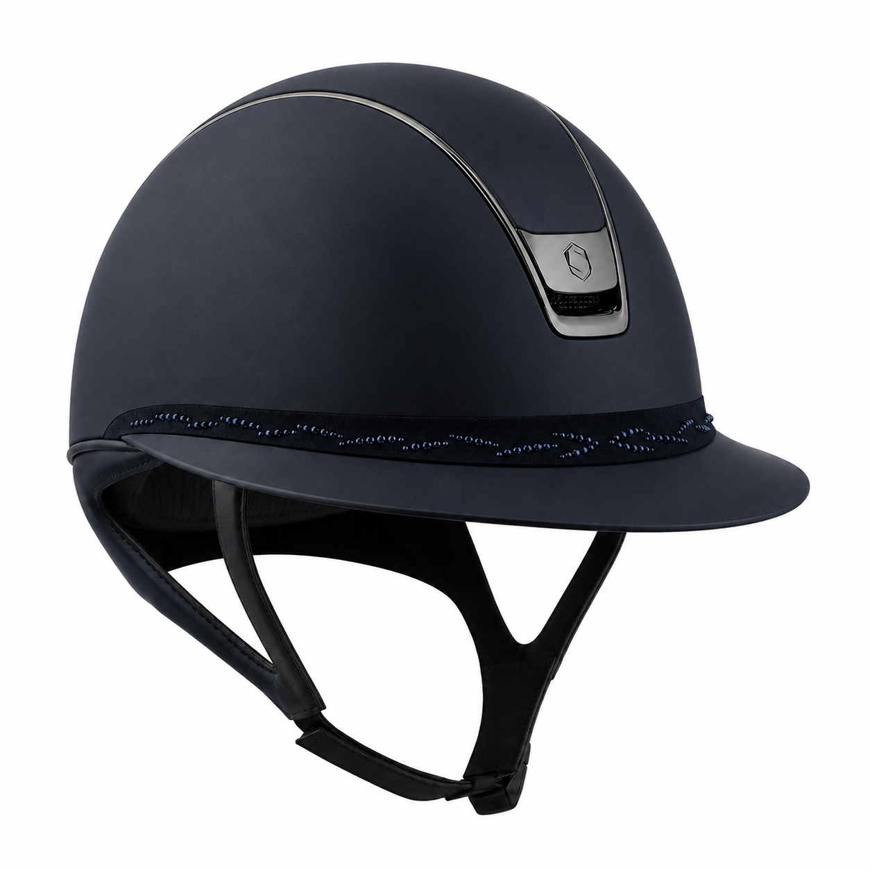 Samshield 2.0 Paardrijhelm Miss Shield Shadowmatt Flower Swarovski FB Black Chrome Navy