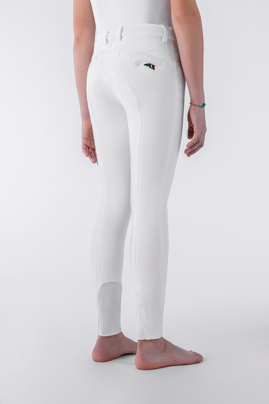 Equiline riding breeches boys knee grip Jhoank White