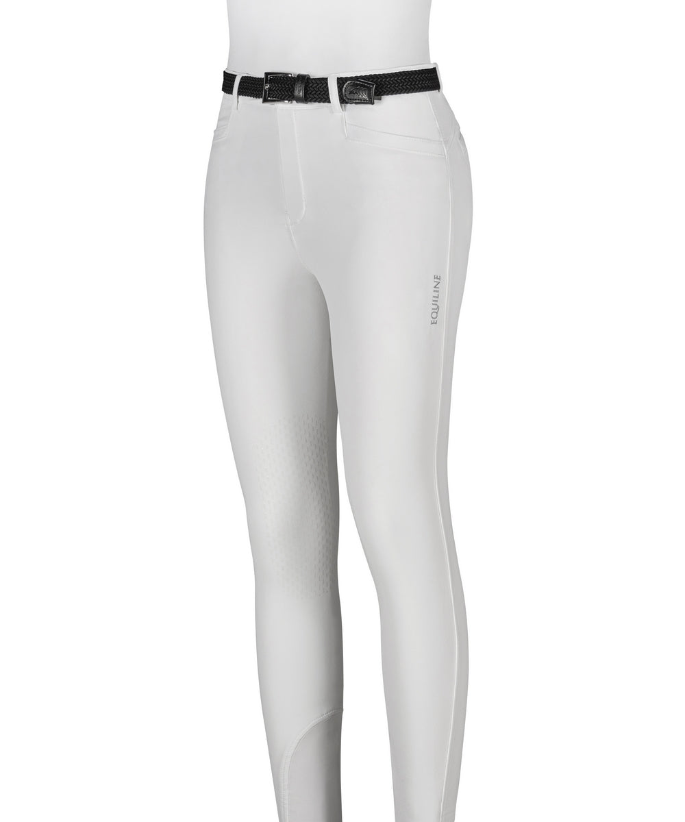 Equiline riding breeches girls knee grip Jinak White