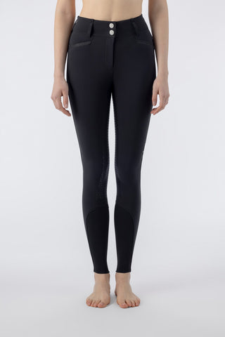 Equiline riding breeches women knee grip high waist Crystalek Black